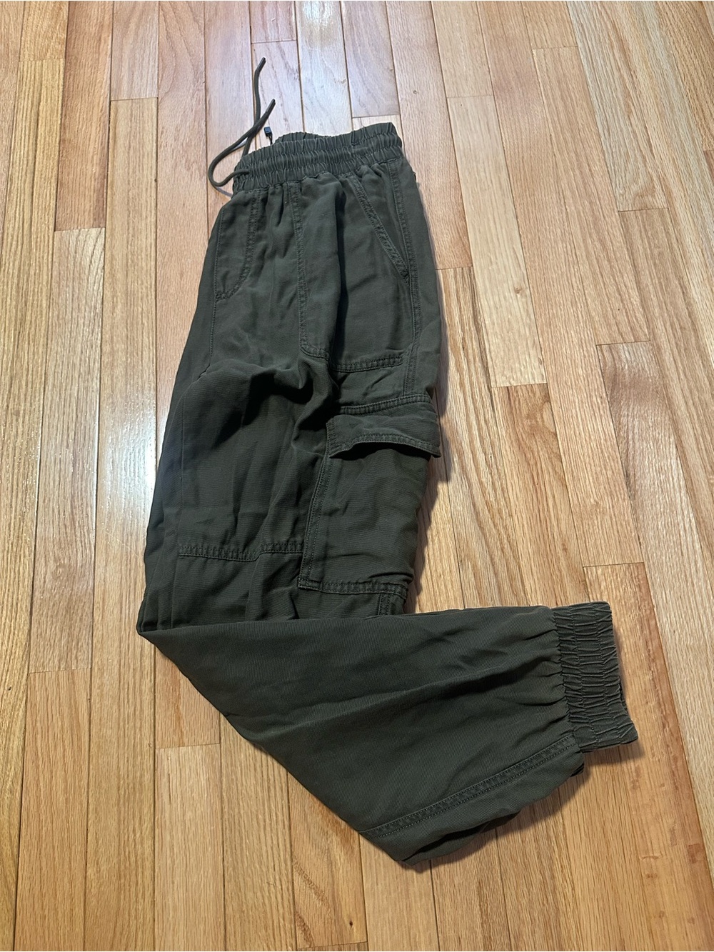 Garage Olive Cargo Pants - Elastic Waist & Cuffs Size S/P
